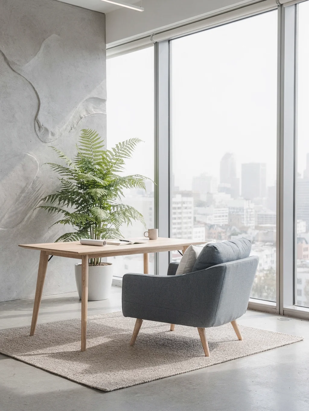 Calm, sunlit therapy office at Harmony Wellness Center in San Francisco